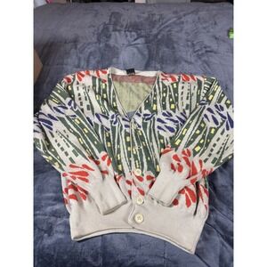 MONDI AG Mens Cardigan‎ Sweater Geometric Pattern Knit Made in Germany Size 2